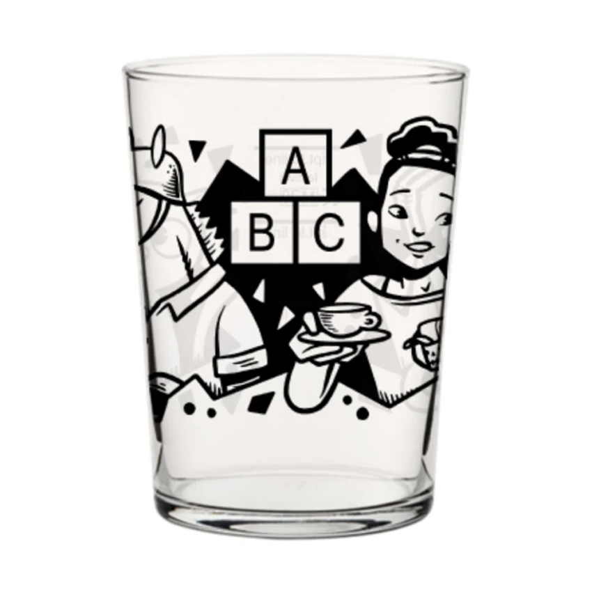 Alphabet ABC 2 Thirds Glass