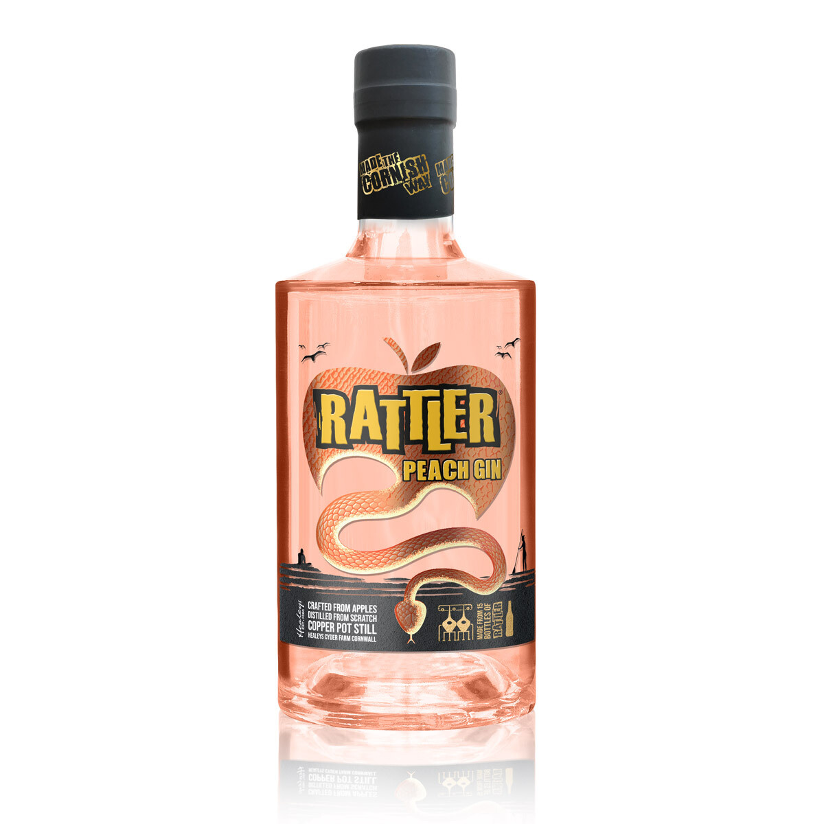 Healeys Rattler Peach Cornish Gin