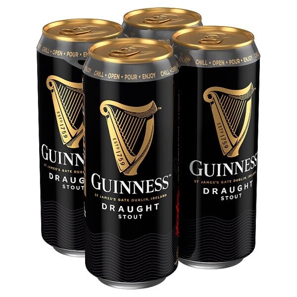Guinness Draught Stout Beer 4 Pack (440ml)