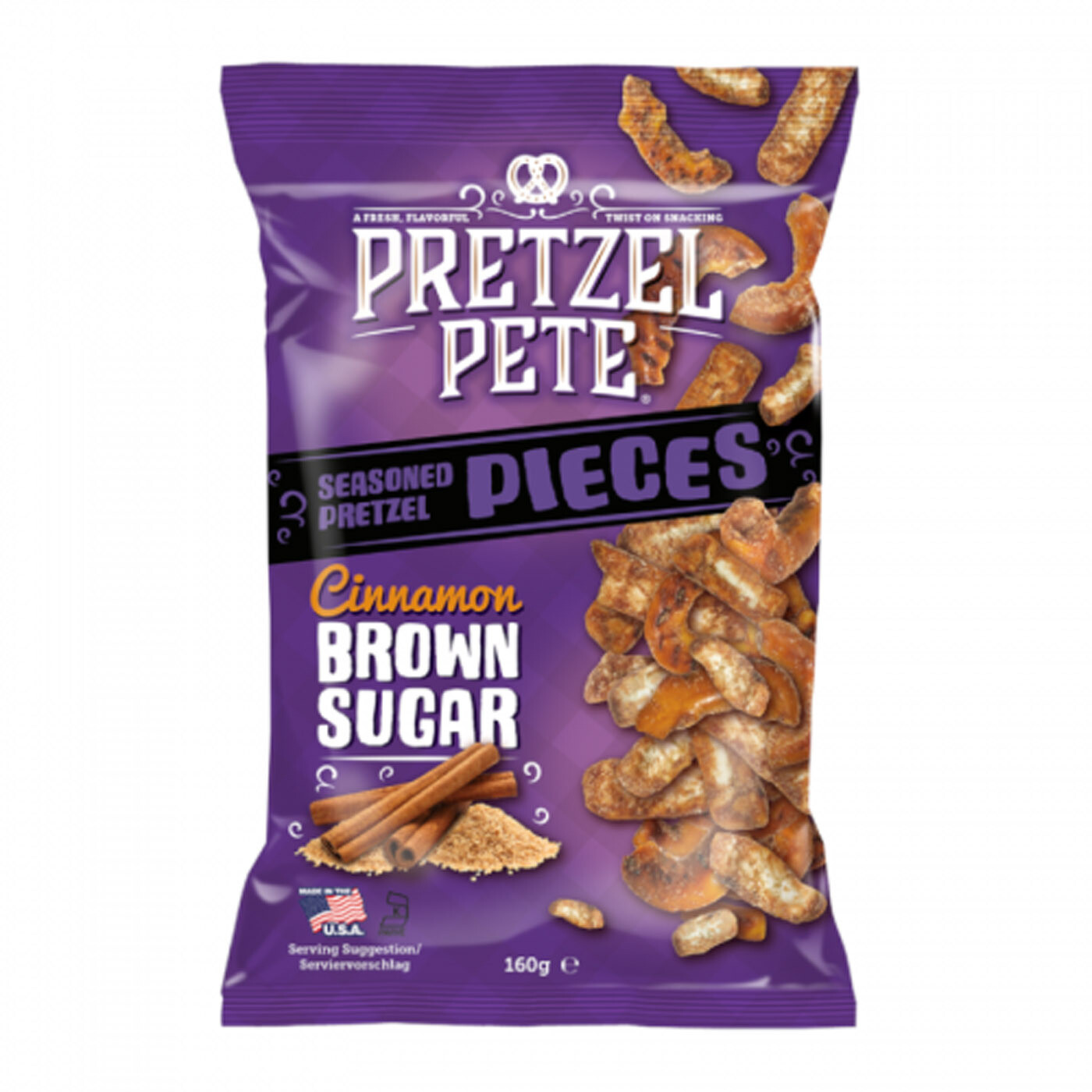Pretzel Pete Seasoned Pretzel Pieces Cinnamon Brown Sugar