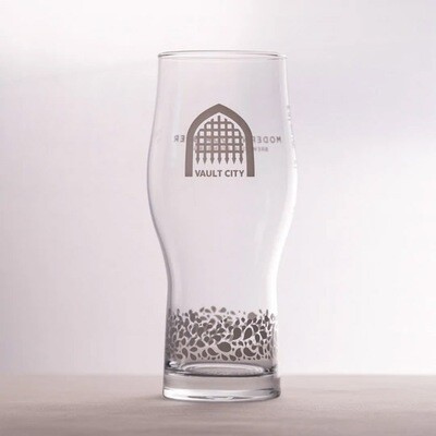 Vault City WHITE LOGO Craft Master Two Thirds Glass