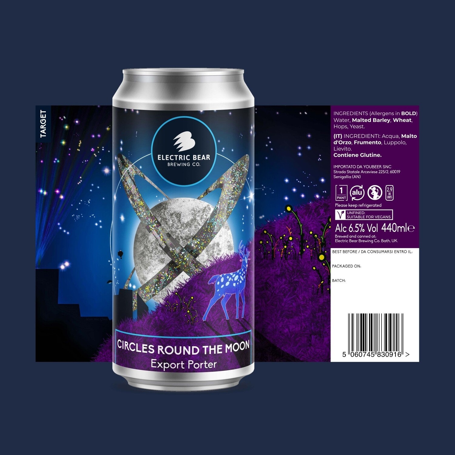 Electric Bear Circles Round The Moon Export Porter