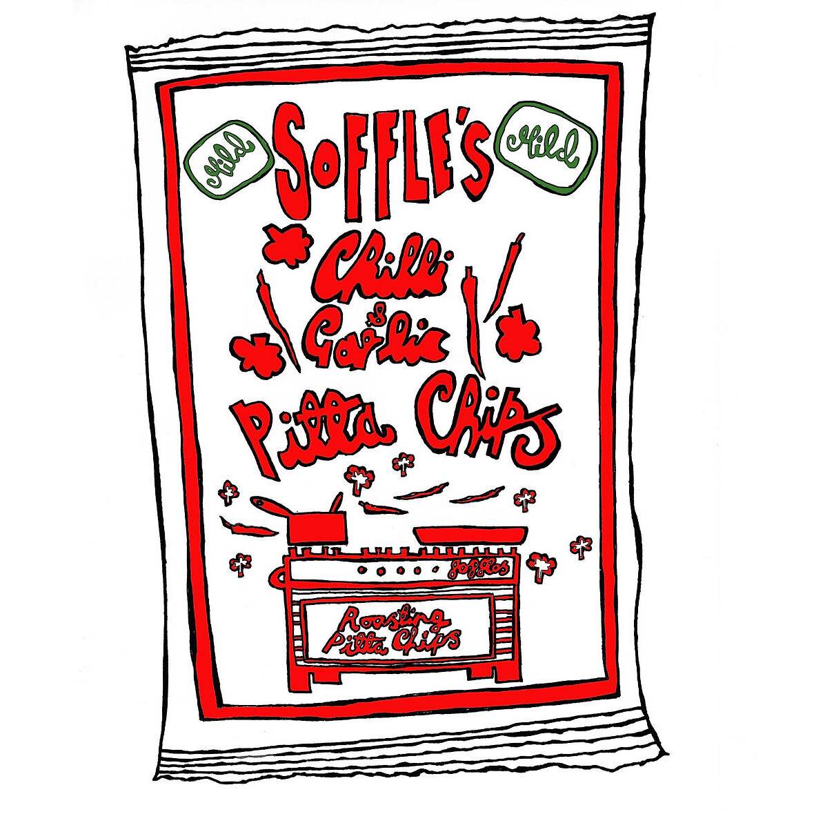 Soffle's Pitta Chips MILD Chilli & Garlic