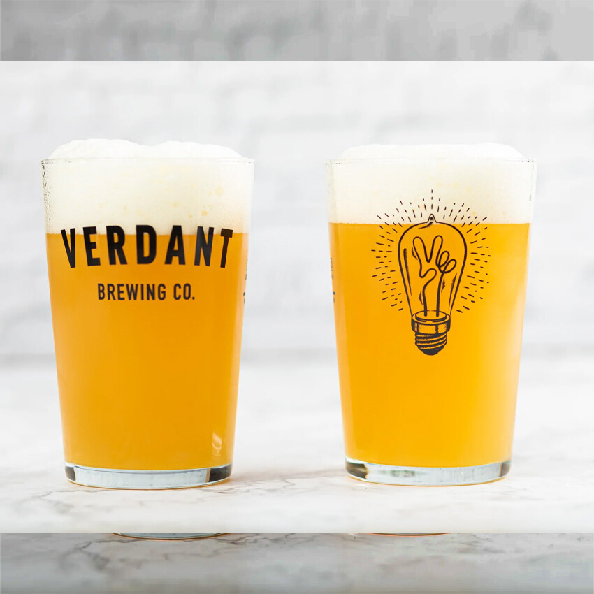 Verdant lightbulb Pint GLASS