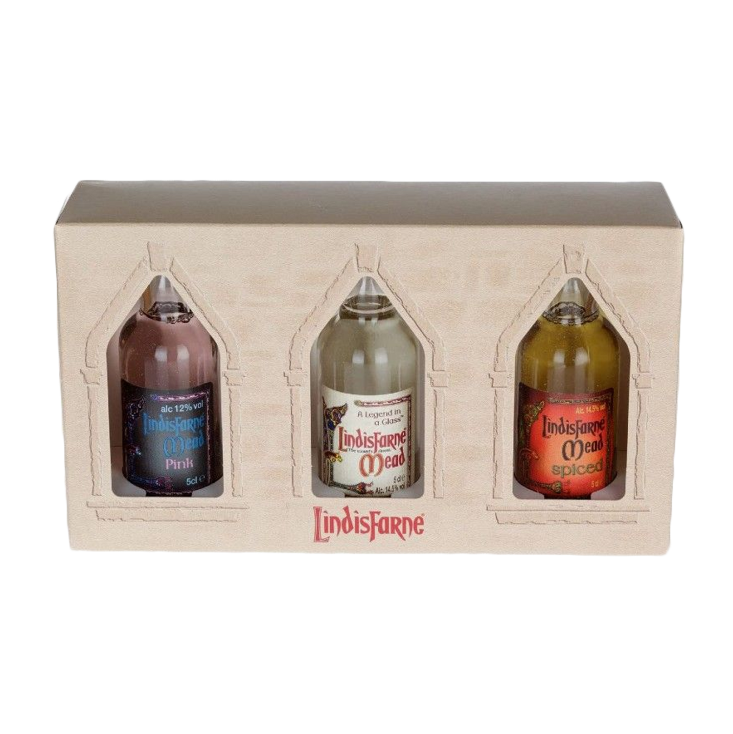 Lindisfarne Pink, Spiced & Original Mead Miniature Gift Set