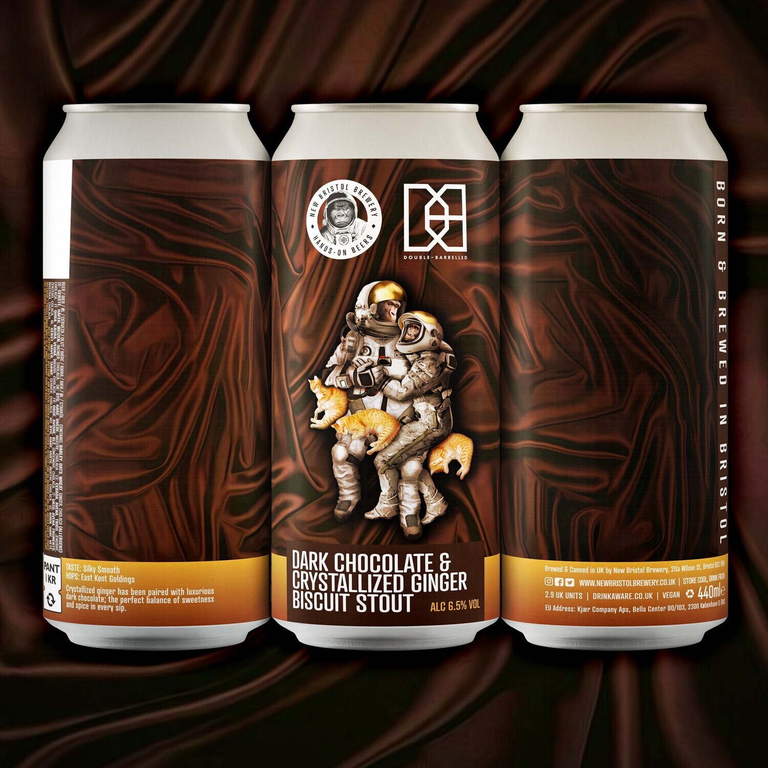 New Bristol x Double Barrelled Dark Chocolate & Crystallized Ginger Biscuit Stout