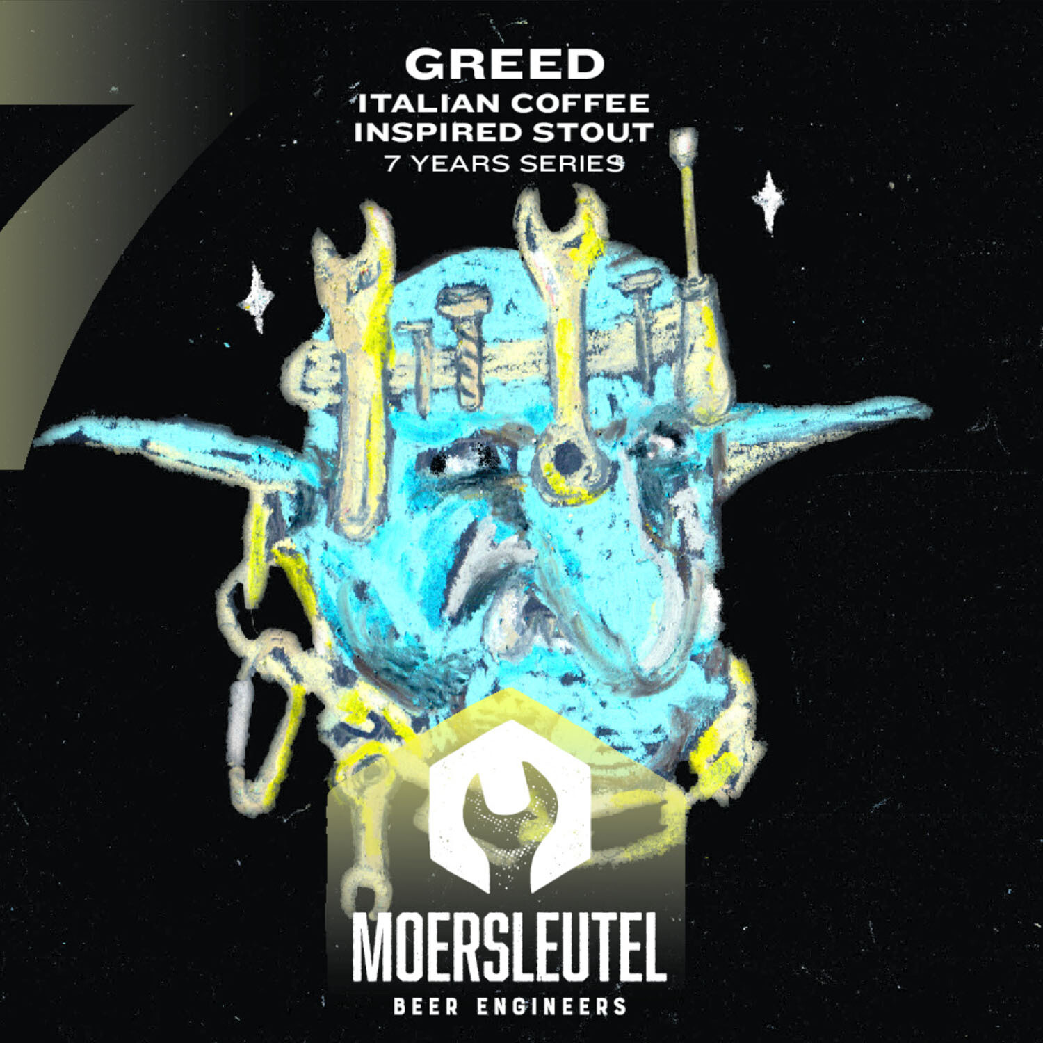 De Moersleutel GREED 7th Birthday Amaretto Coffee Imperial Stout De Moersleutel GREED 7th Birthday Amaretto Coffee Imperial Stout