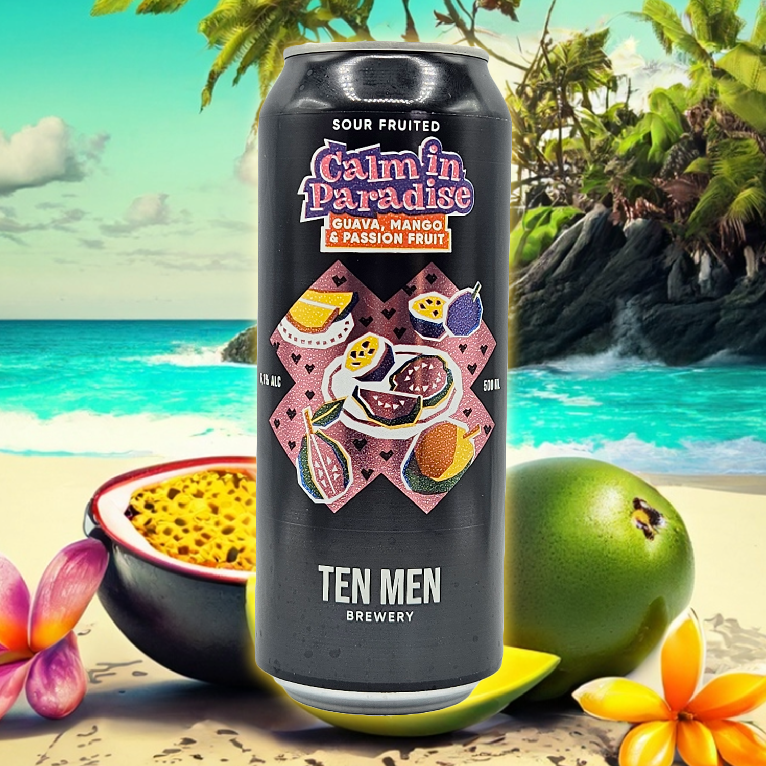 Ten Men Calm In Paradise Guava Mango &amp; Passion Fruit Sour