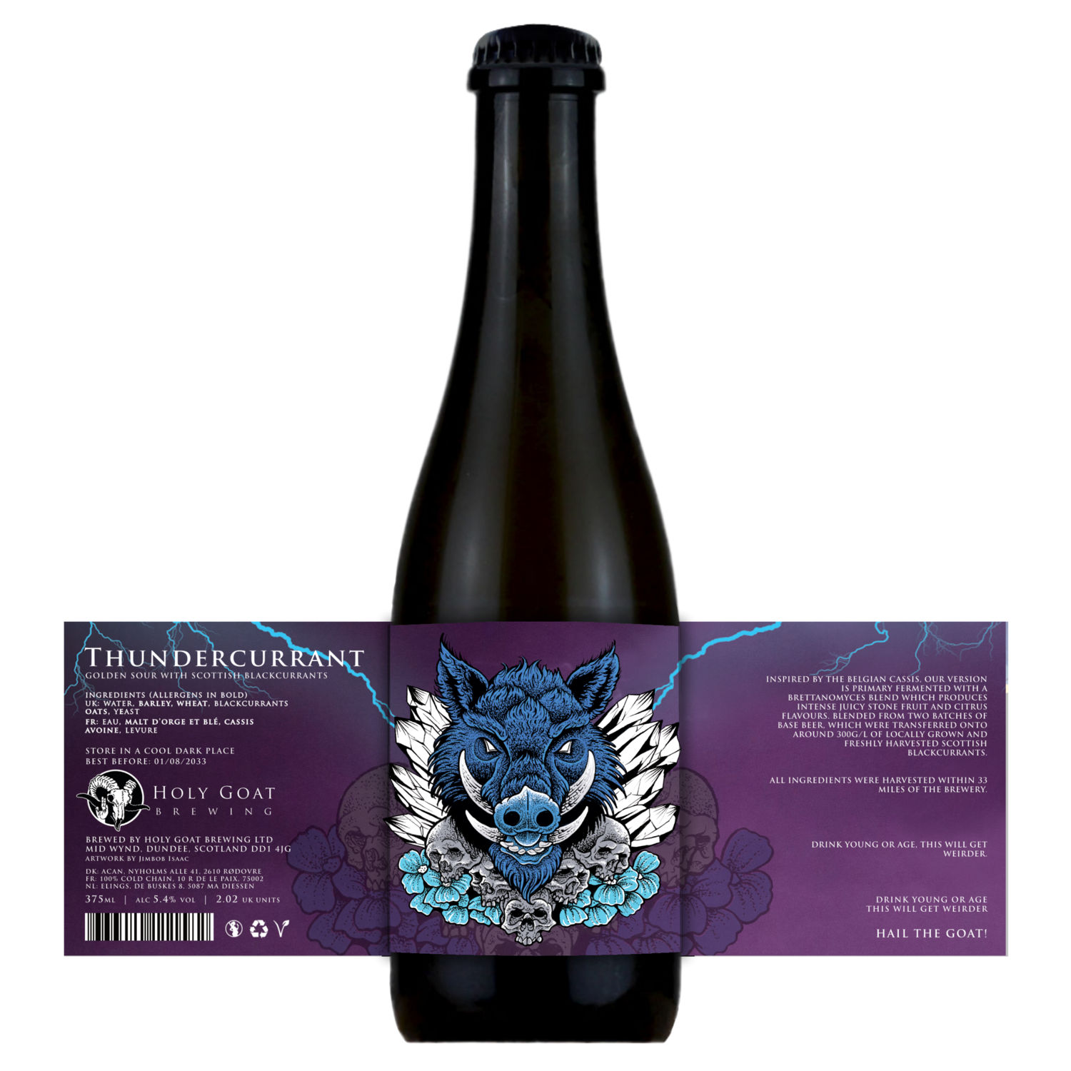 Holy Goat Thundercurrant Golden Sour With Scottish Blackcurrants