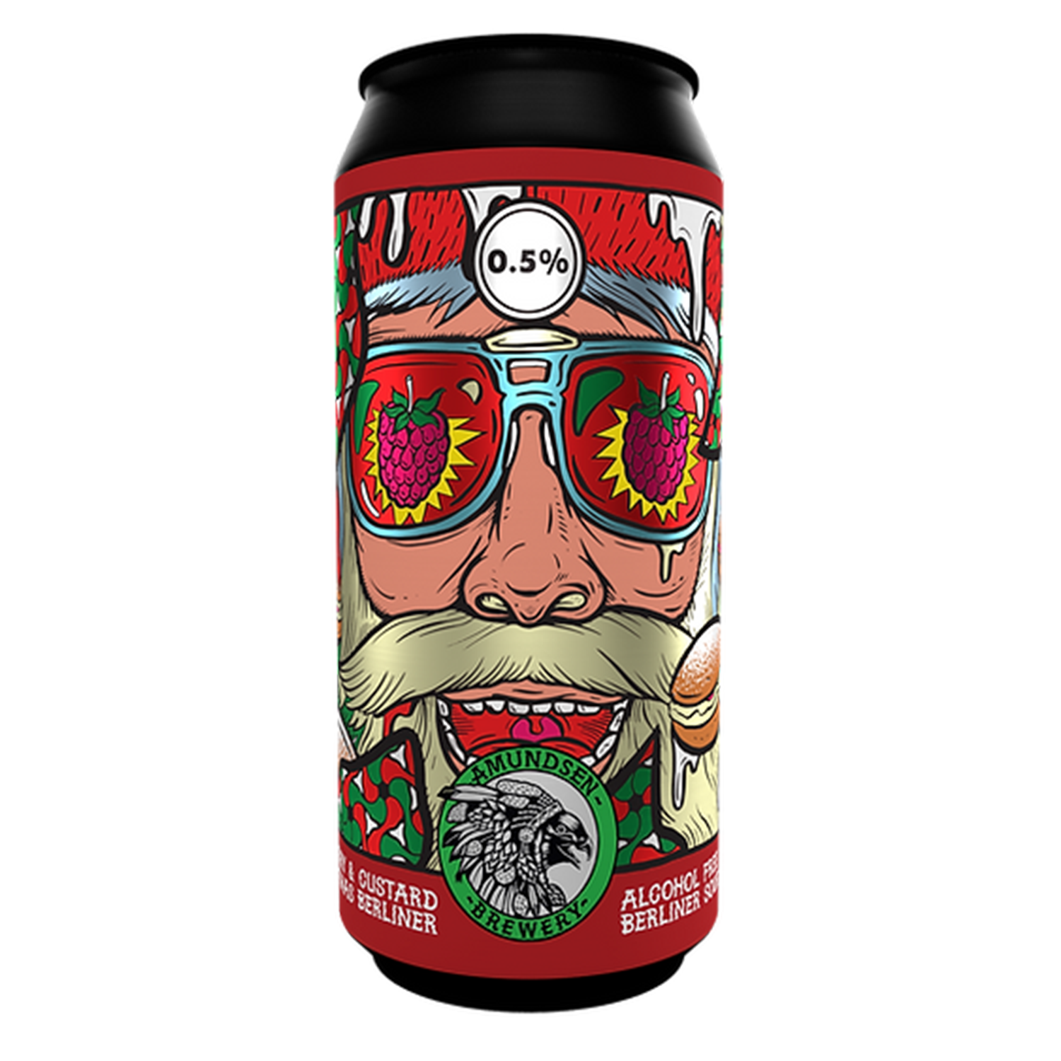 Amundsen Raspberry & Custard Alcohol Free Christmas Berliner Sour Amundsen Raspberry & Custard Alcohol Free Christmas Berliner Sour