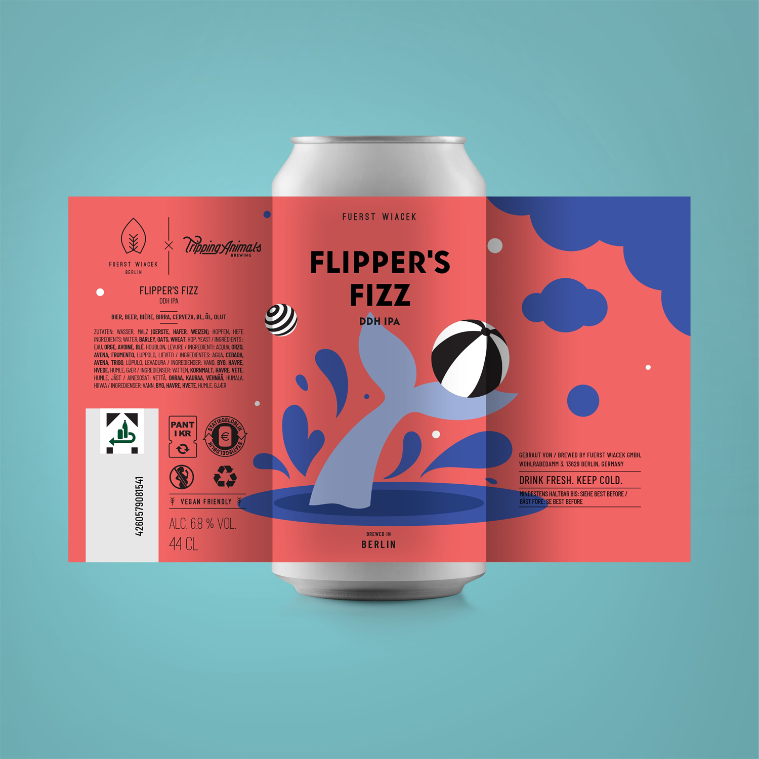 Fuerst Wiacek x Tripping Animals Flipper&#39;s Fizz DDH IPA