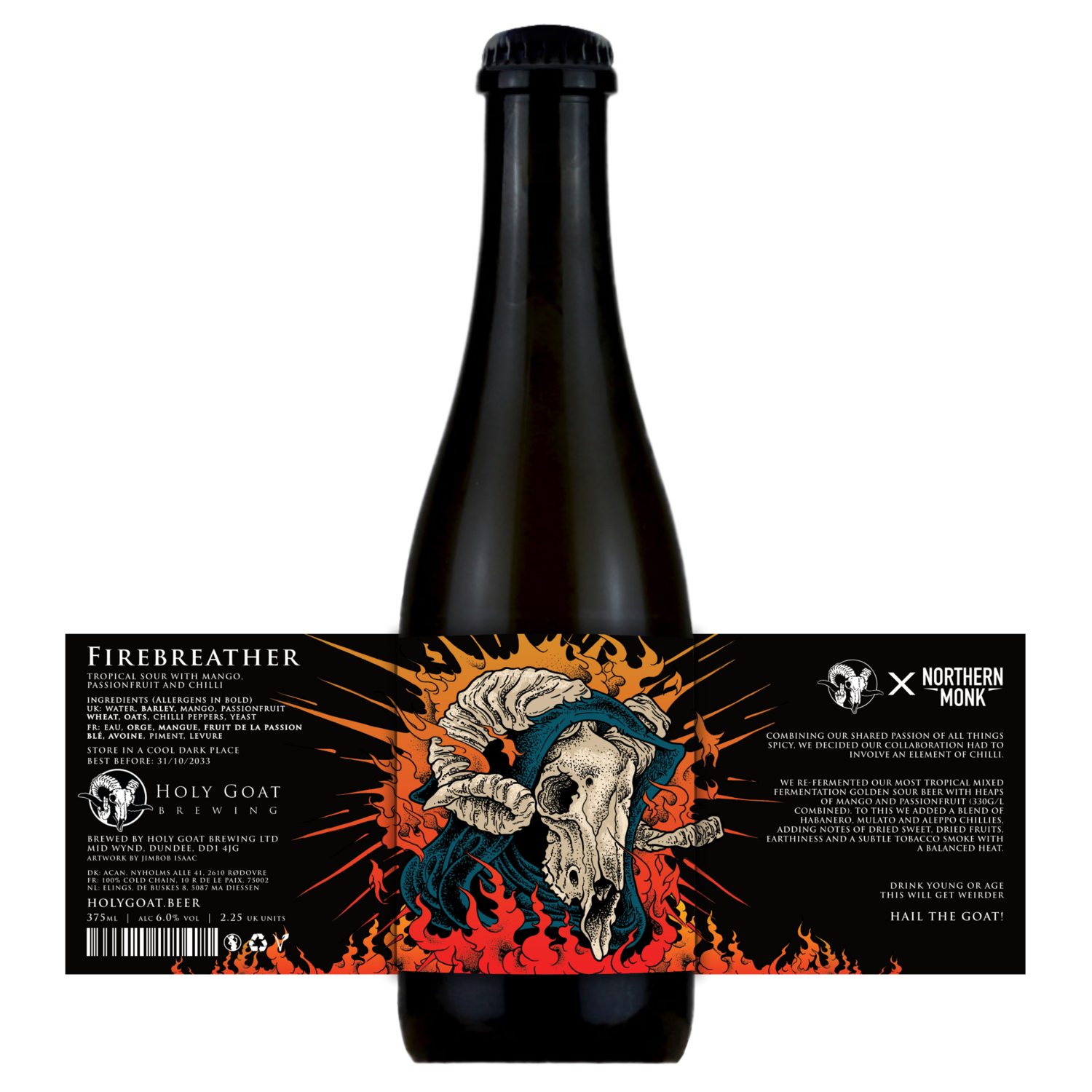 Holy Goat x Northern Monk Firebreather Tropical Sour with Mango, Passionfruit and Chilli