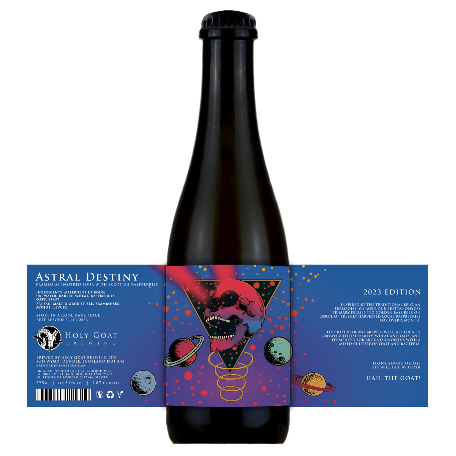 Holy Goat Astral Destiny 2023 Framboise Inspired sour with Scottish Raspberries Holy Goat Astral Destiny 2023 Framboise Inspired sour with Scottish Raspberries