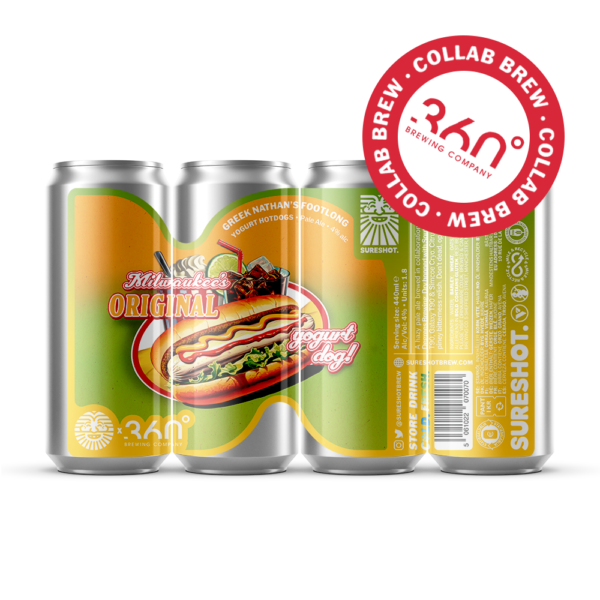 Sureshot x 360 Brewing Greek Nathan&#39;s Footlong Yogurt Hot Dogs Pale Ale