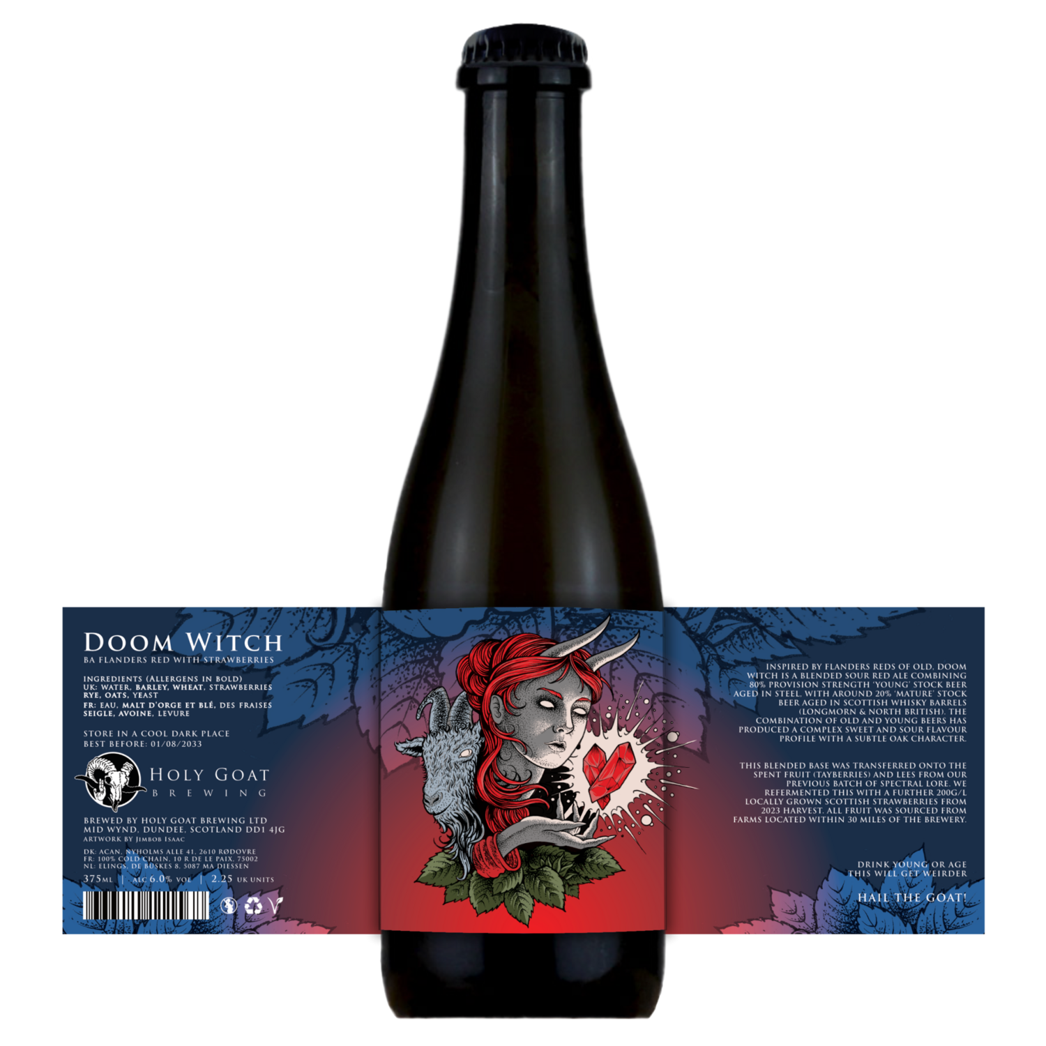 Holy Goat Doom Witch BA Flanders Red with Strawberries Holy Goat Doom Witch BA Flanders Red with Strawberries