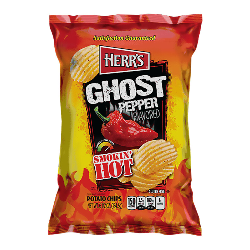 Herr&#39;s Smokin&#39; Hot Ghost Pepper Potato Chips LARGE