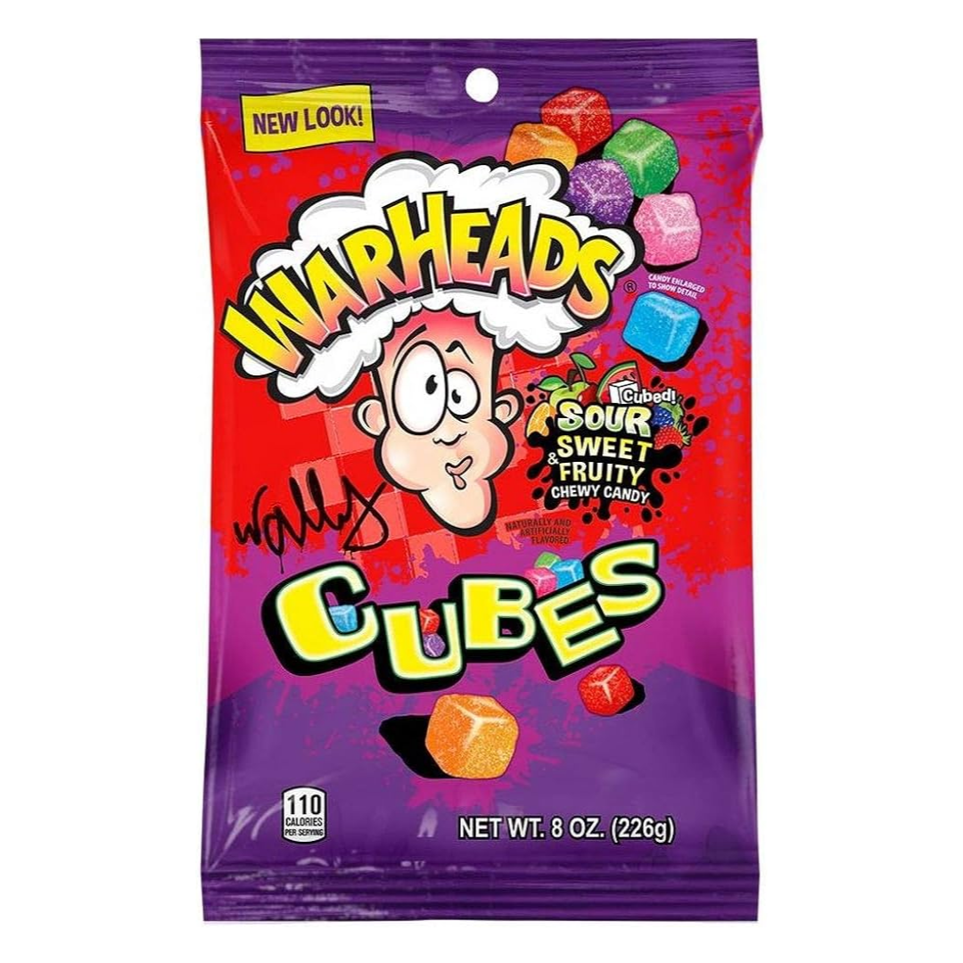 Warheads Cubes Sour Sweet & Fruity Chewy Candy Warheads Cubes Sour Sweet & Fruity Chewy Candy