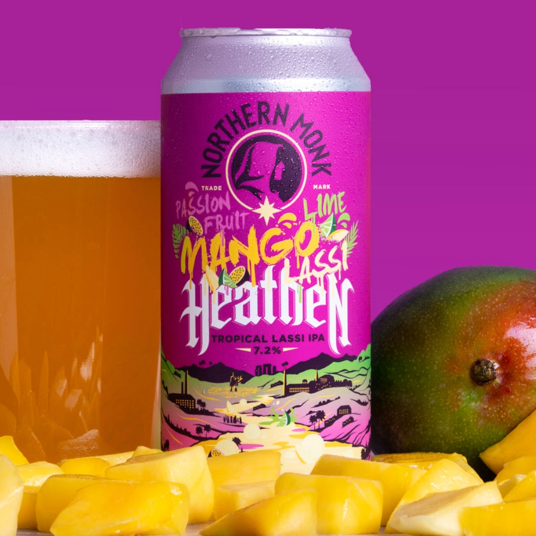 Northern Monk Passion Fruit Lime Mango Lassi Heathen IPA Northern Monk Passion Fruit Lime Mango Lassi Heathen IPA