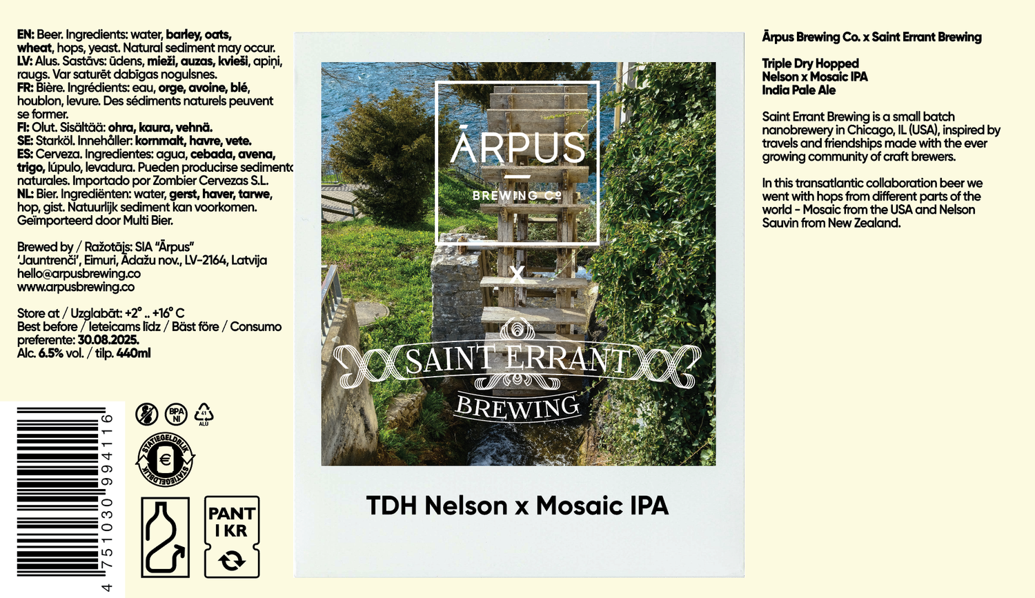 Arpus x Saint Errant TDH Nelson x Mosaic IPA