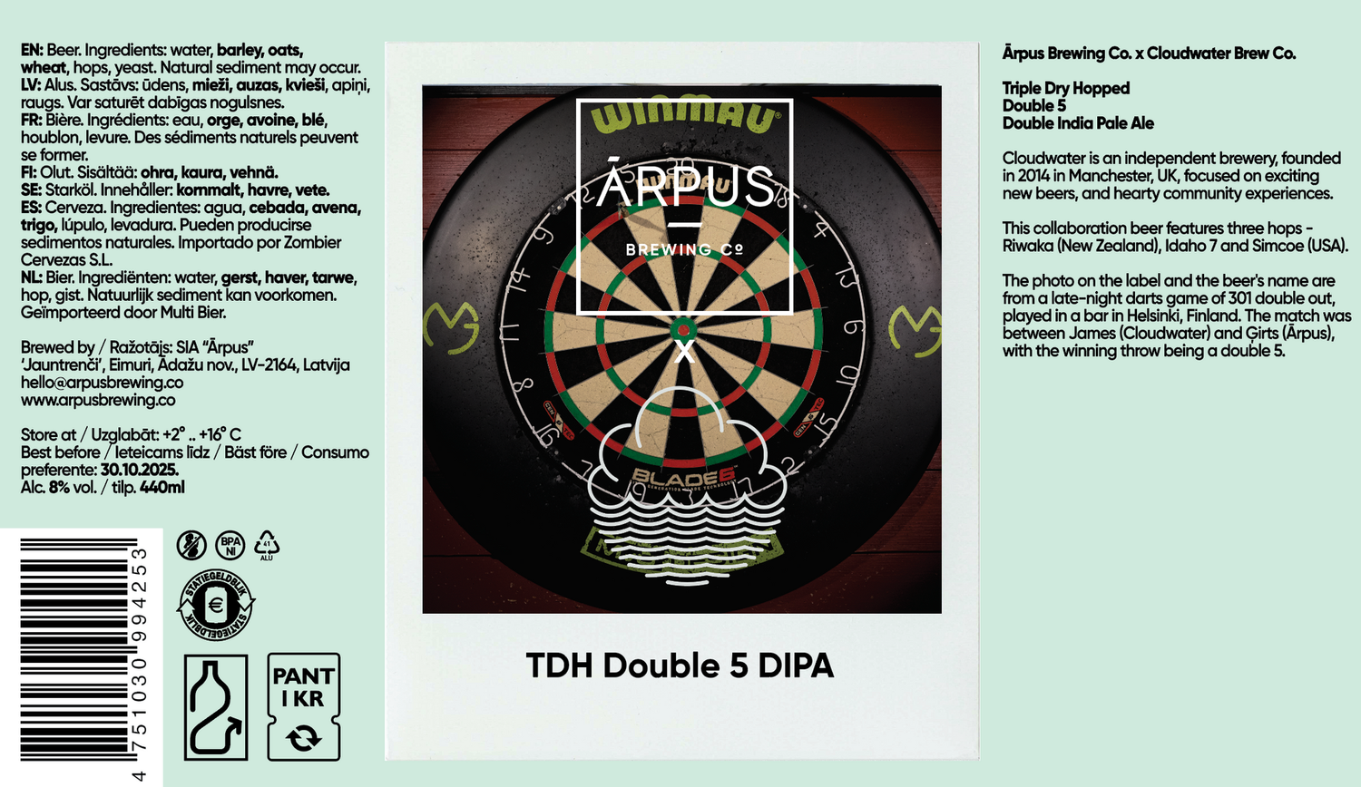 Arpus x Cloudwater TDH Double 5 DIPA Arpus x Cloudwater TDH Double 5 DIPA