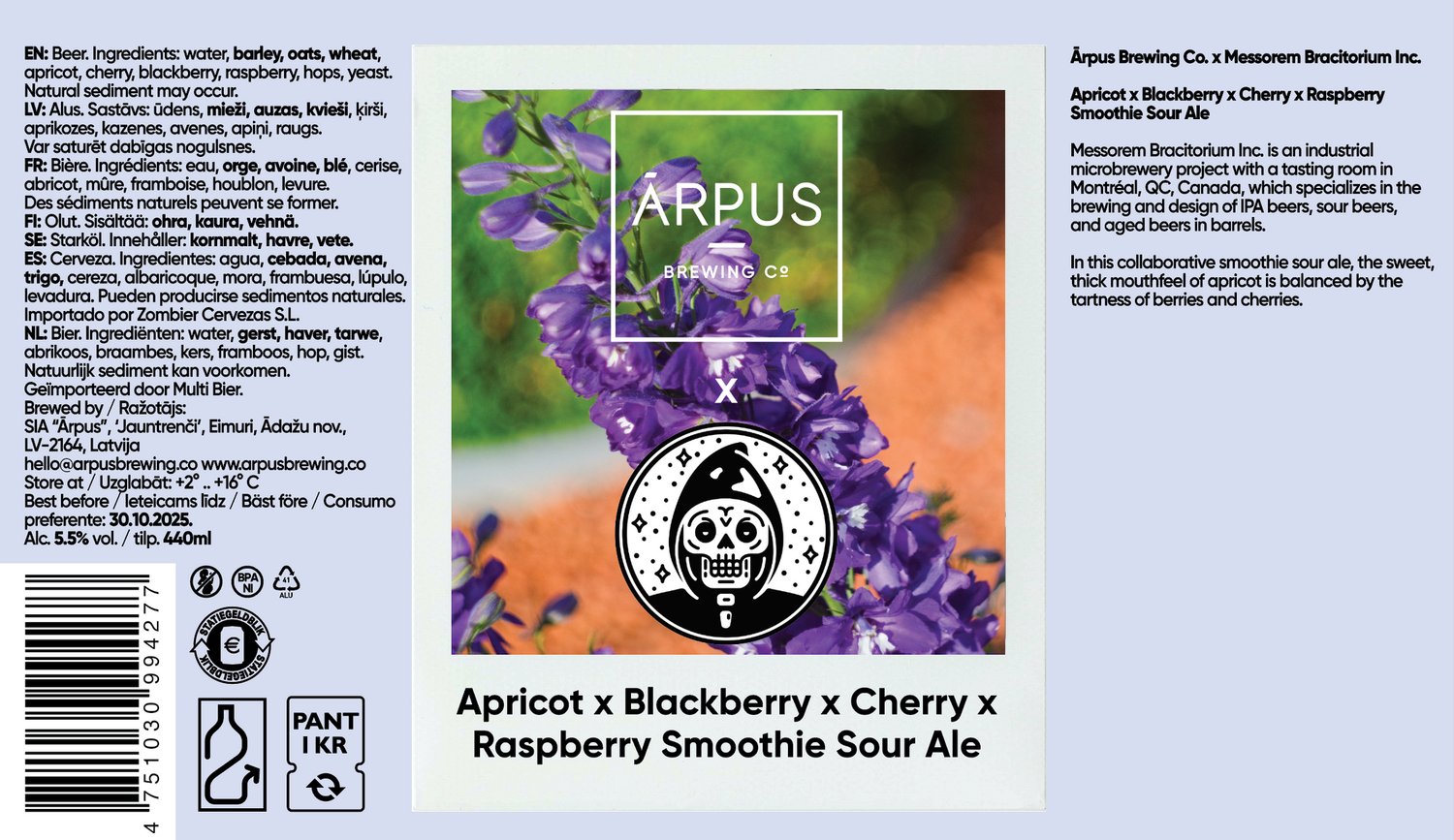 Arpus x Messorem Apricot x Blackberry x Cherry x Raspberry Smoothie Sour Ale