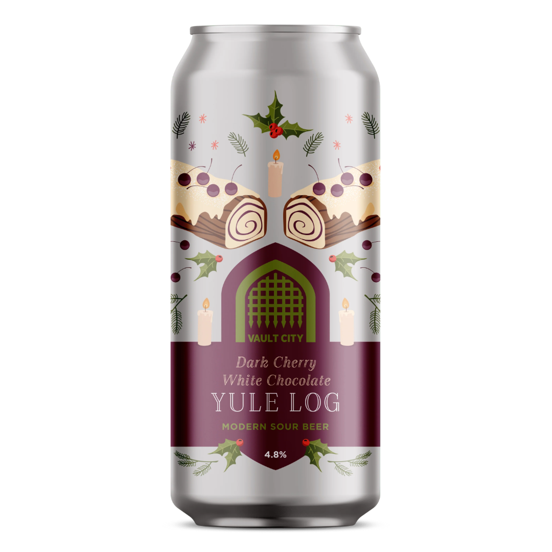 Vault City Dark Cherry White Chocolate Yule Log Sour