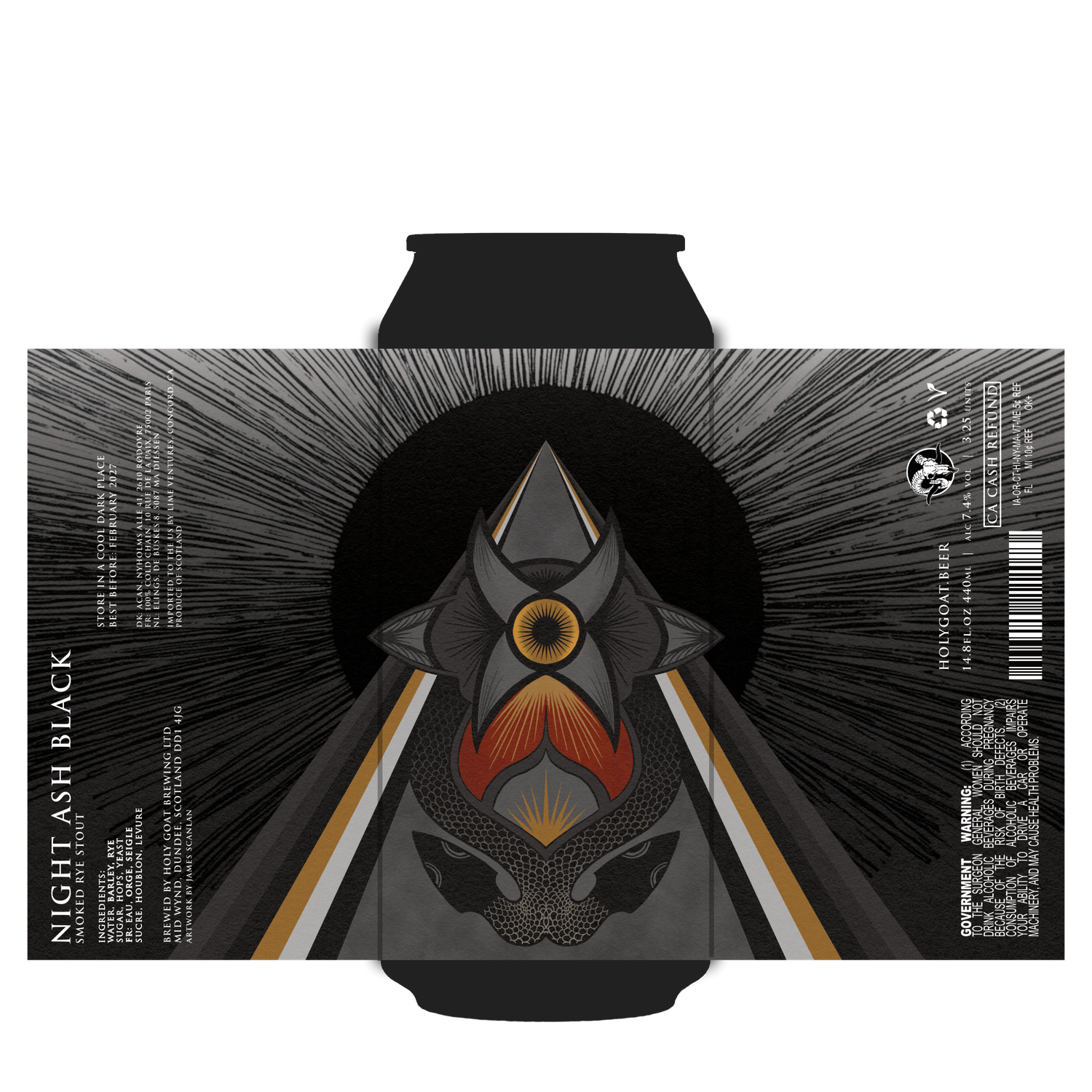 Holy Goat Night Ash Black Smoked Rye Stout