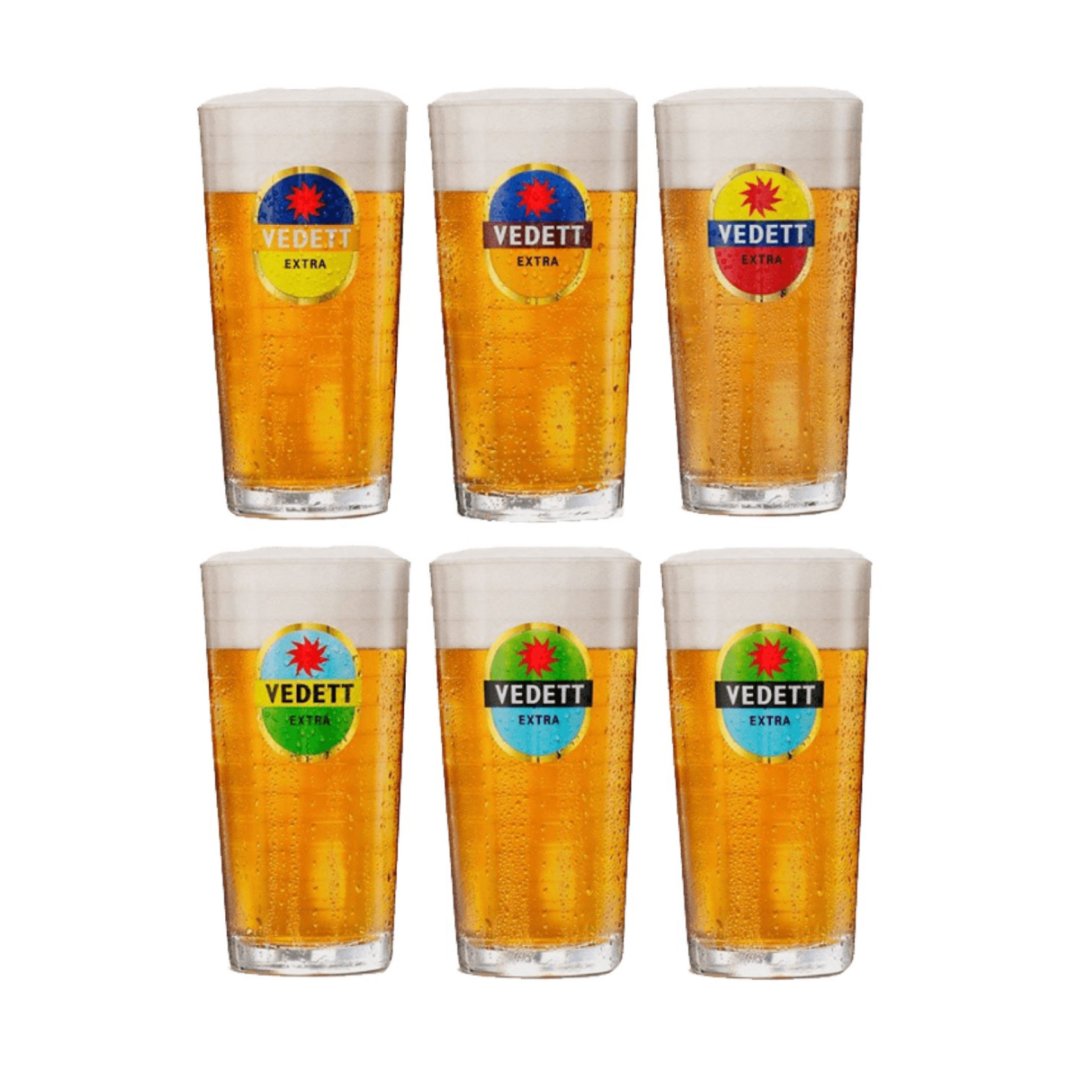 Vedett Extra HALF PINT Glasses 6 Pack