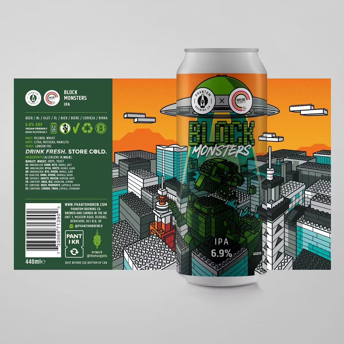Pipeline x Phantom Block Monsters IPA Pipeline x Phantom Block Monsters IPA