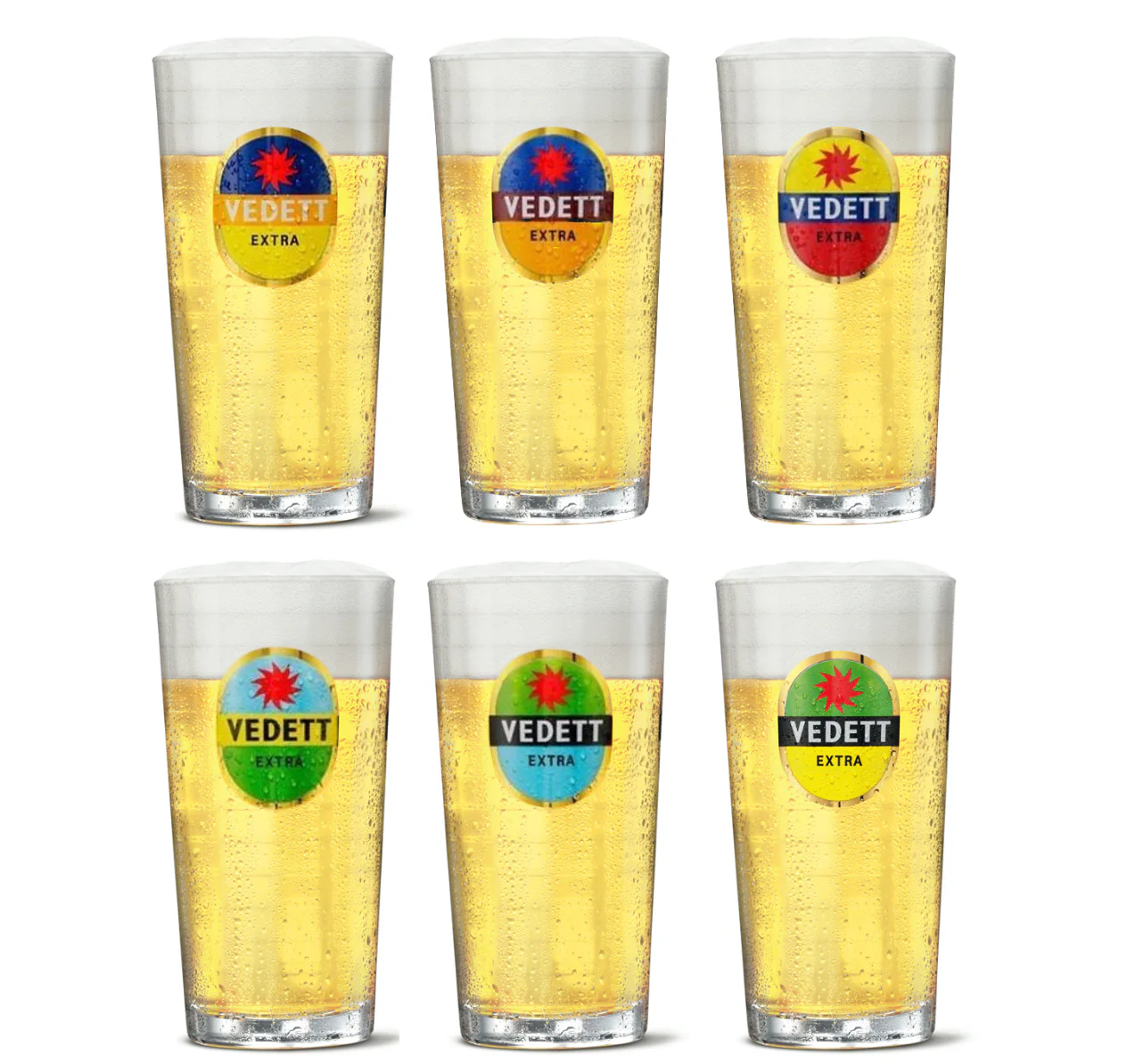 Vedett Extra HALF PINT Glasses 6 Pack