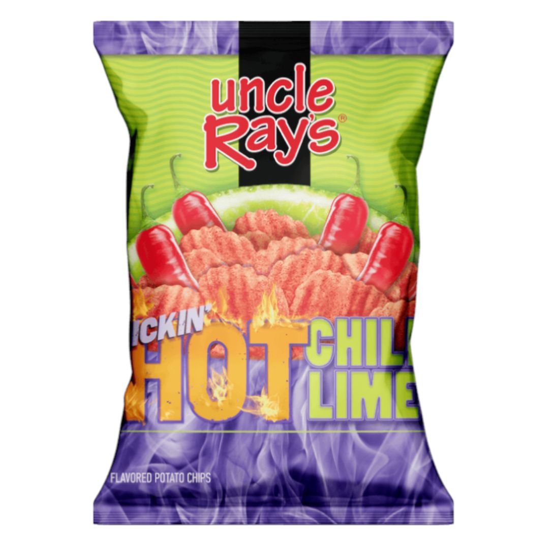 Uncle Ray's Kickin' Hot Chili & Lime Flavored Potato Chips Uncle Ray's Kickin' Hot Chili & Lime Flavored Potato Chips