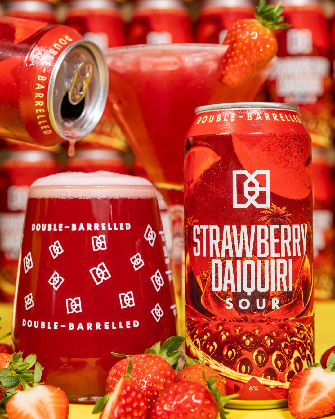 Double Barrelled Strawberry Daiquiri Sour