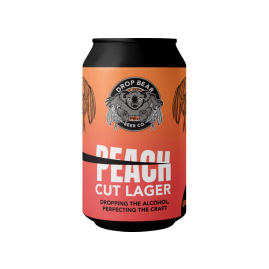 Drop Bear Peach Cut Lager Alcohol Free Lager