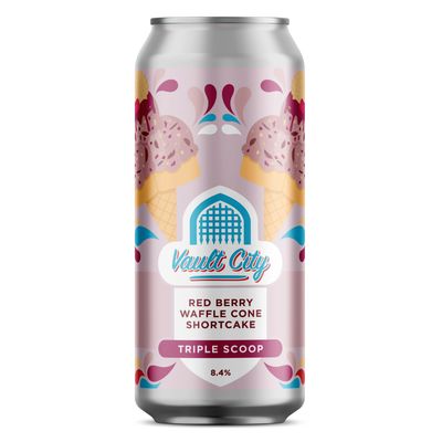Vault City Red Berry Waffle Cone Shortcake Triple Scoop Sour