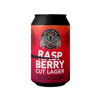 Drop Bear Raspberry Cut Lager Alcohol Free Lager