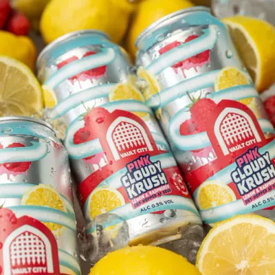 Vault City Pink Cloudy Krush Lemon &amp; Raspberry DH Alcohol Free Sour