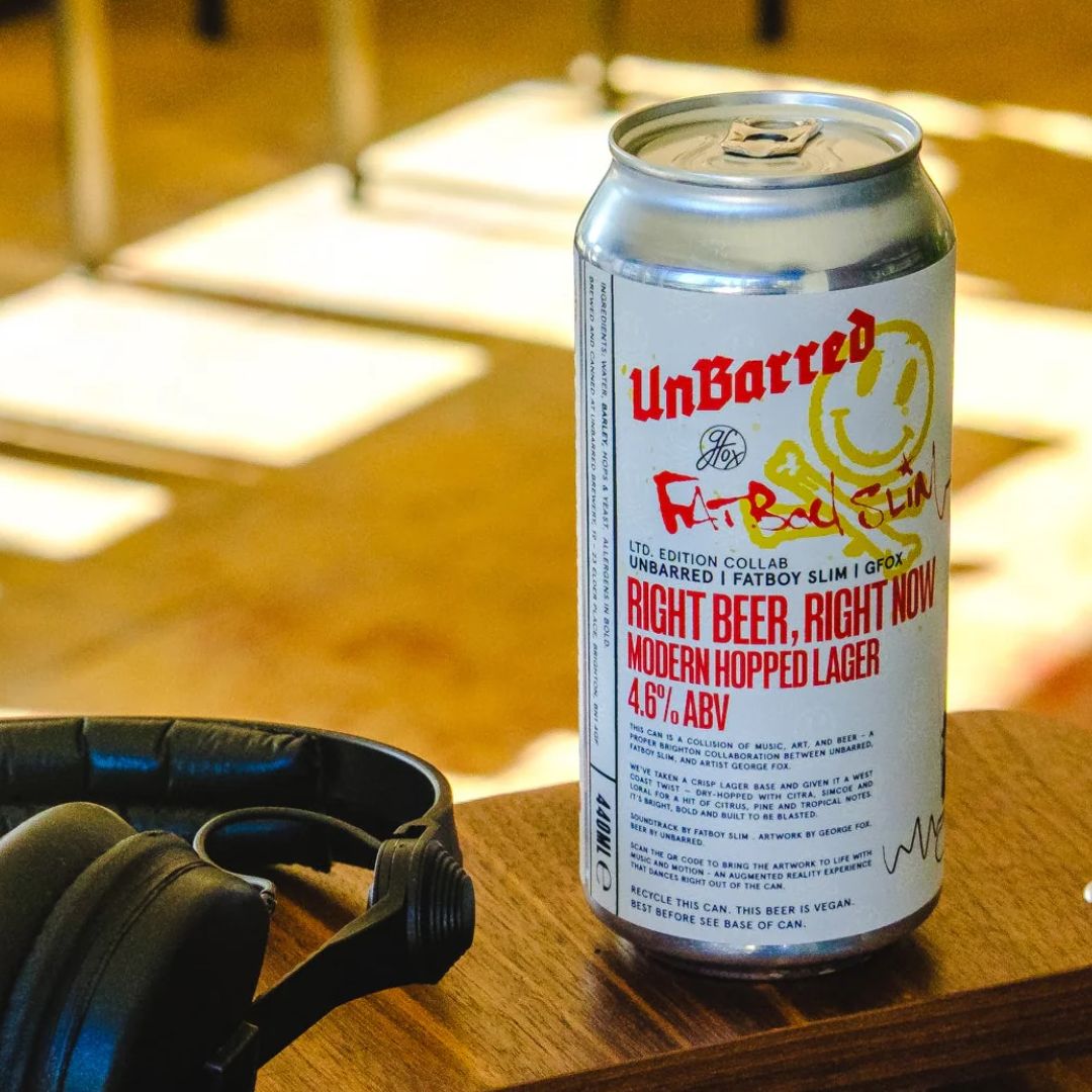UnBarred x Fatboy Slim Right Beer, Right Now Lager