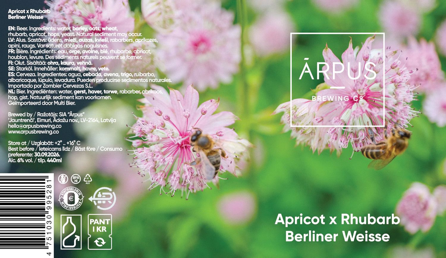 Arpus Apricot x Rhubarb Berliner Weiss Arpus Apricot x Rhubarb Berliner Weiss