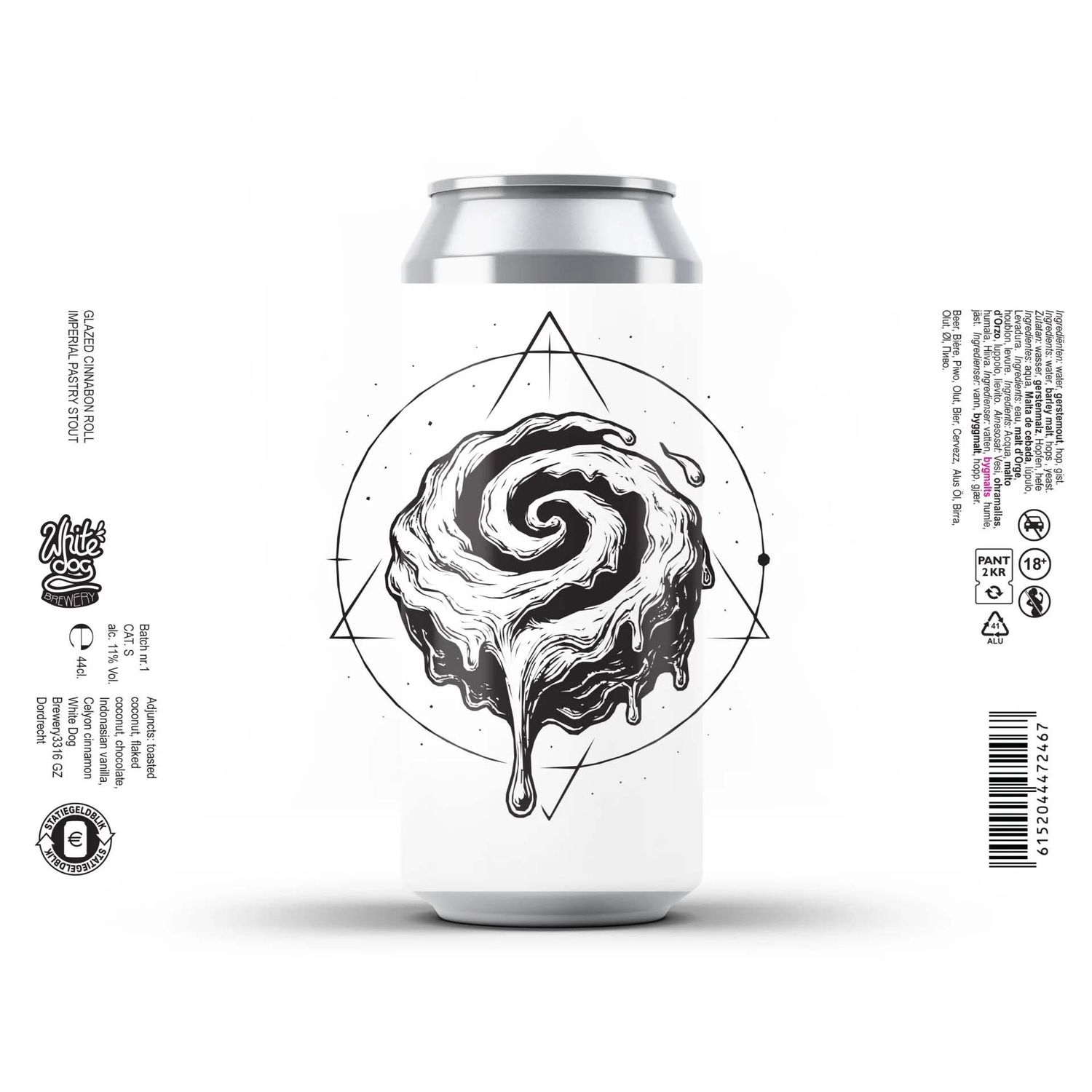 White Dog Glazed Cinnabon Roll Imperial Pastry Stout