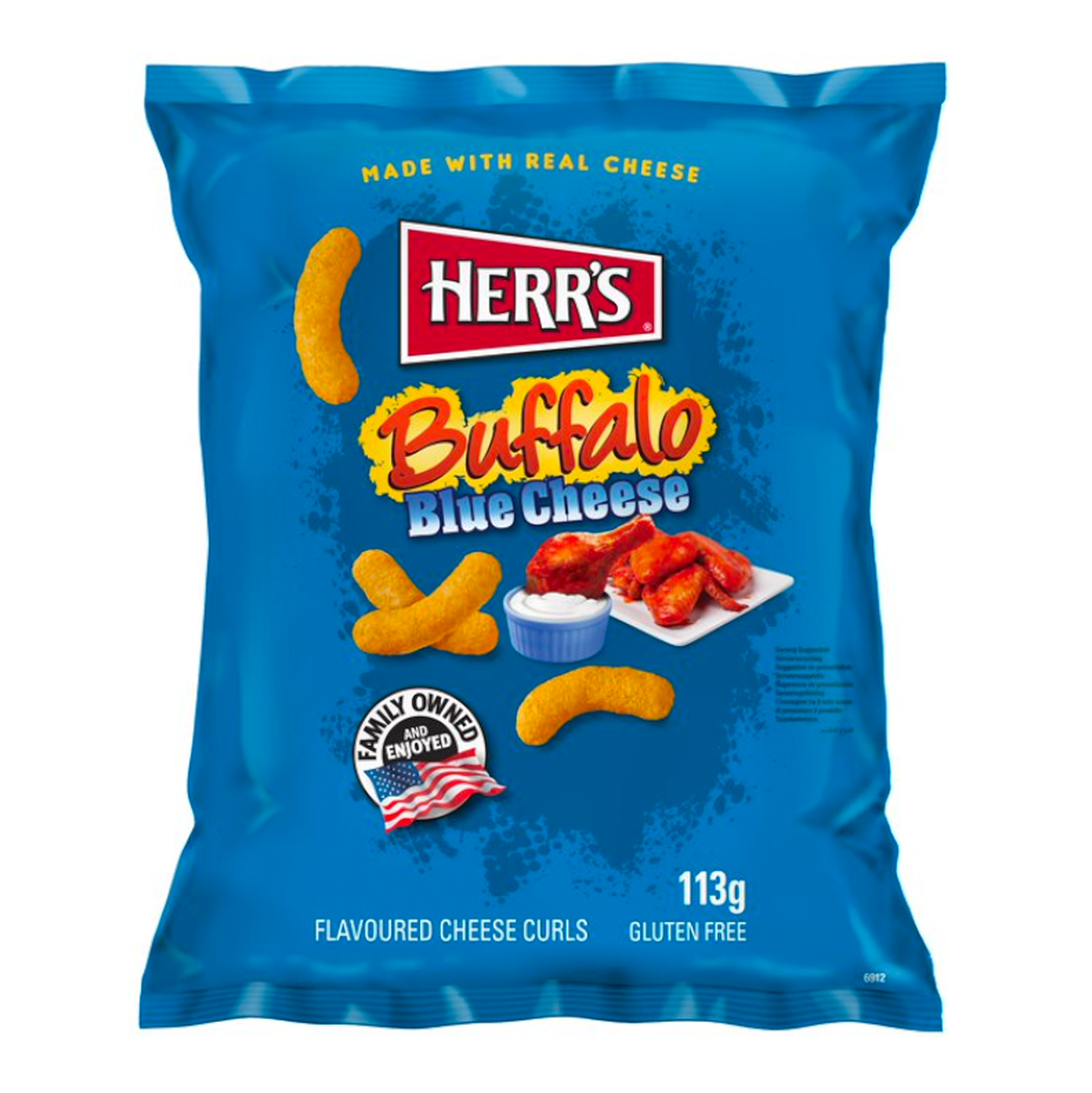 Herr's Buffalo Blue Cheese Flavoured Cheese Curls 113G