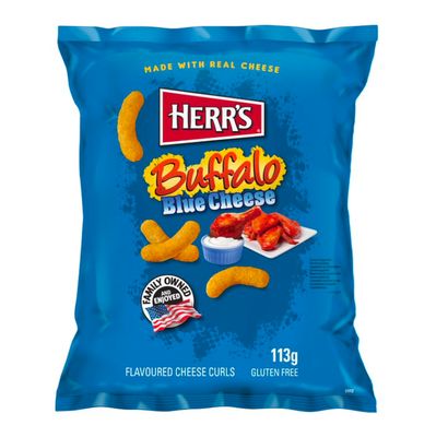 Herr's Buffalo Blue Cheese Flavoured Cheese Curls 113G