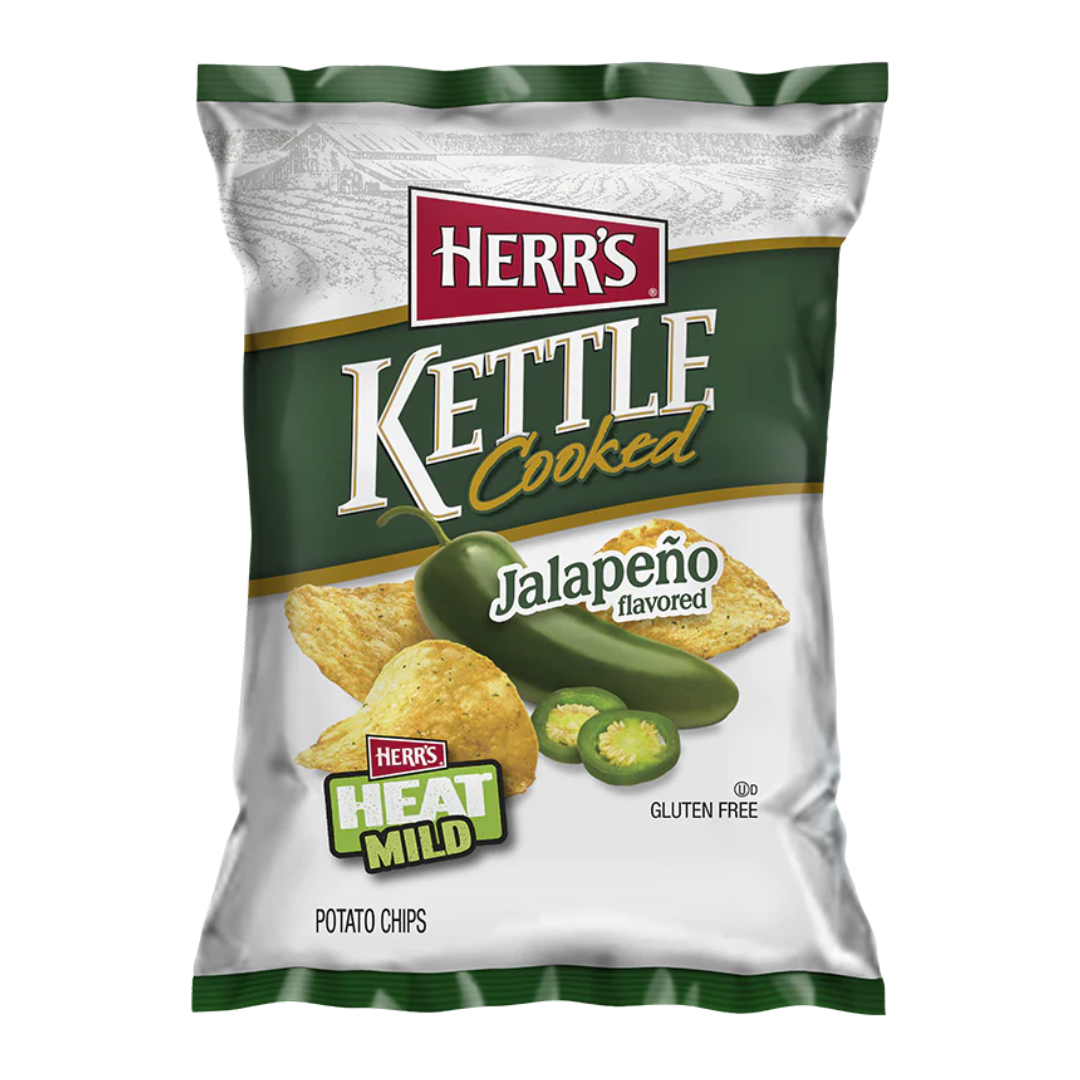 Herr's Jalapeno Kettle Cooked Potato Chips Herr's Jalapeno Kettle Cooked Potato Chips