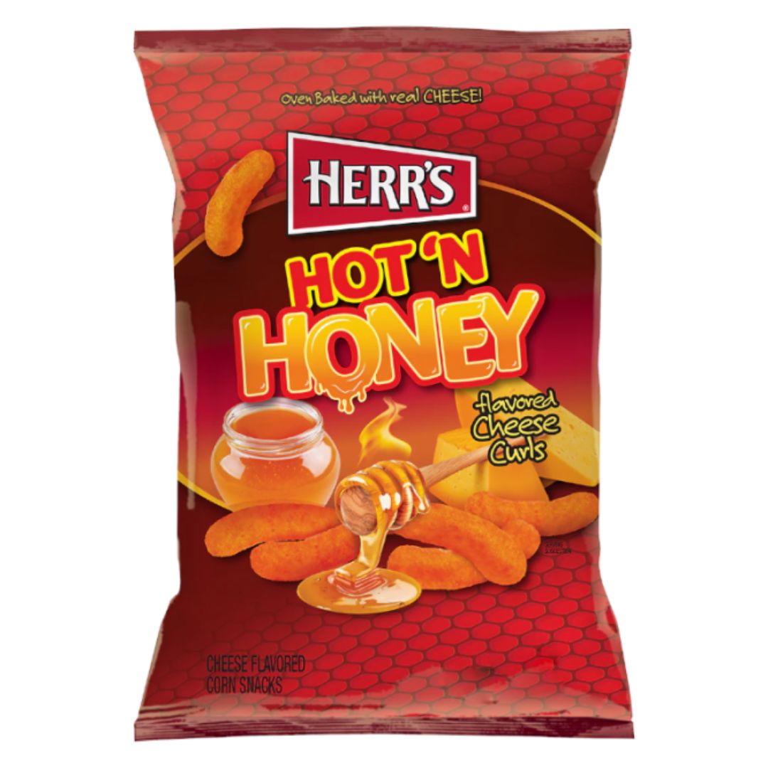Herr's Hot 'N Honey Cheese Curls LARGE Herr's Hot 'N Honey Cheese Curls LARGE
