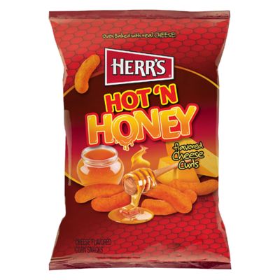 Herr's Hot 'N Honey Cheese Curls LARGE Herr's Hot 'N Honey Cheese Curls LARGE