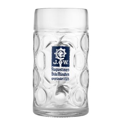 Augustiner 1 Litre Glass Stein Augustiner 1 Litre Glass Stein