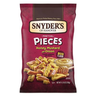 Snyder's Honey Mustard & Onion Pretzel Pieces SMALL Snyder's Honey Mustard & Onion Pretzel Pieces SMALL