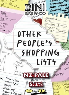 Bini Other People's Shopping Lists NZ Pale Ale