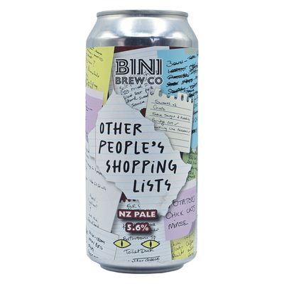 Bini Other People's Shopping Lists NZ Pale Ale