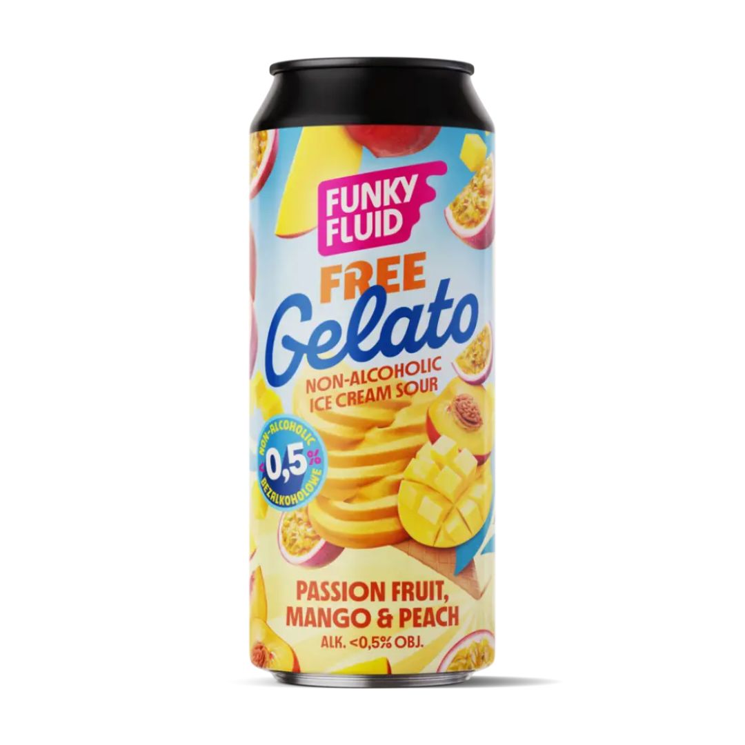 Funky Fluid Free Gelato Passion Fruit Mango &amp; Peach Non Alcoholic Sour