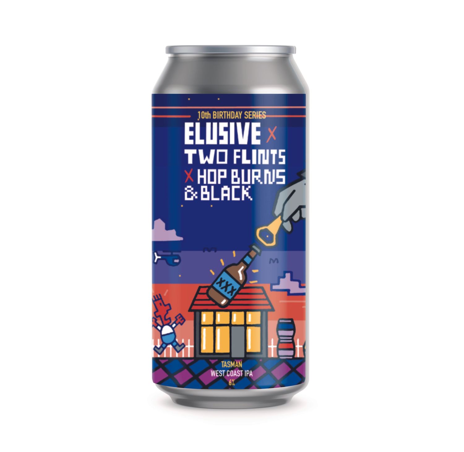 Elusive x Two Flints x Hop Burns & Black Tasman WC IPA Elusive x Two Flints x Hop Burns & Black Tasman WC IPA